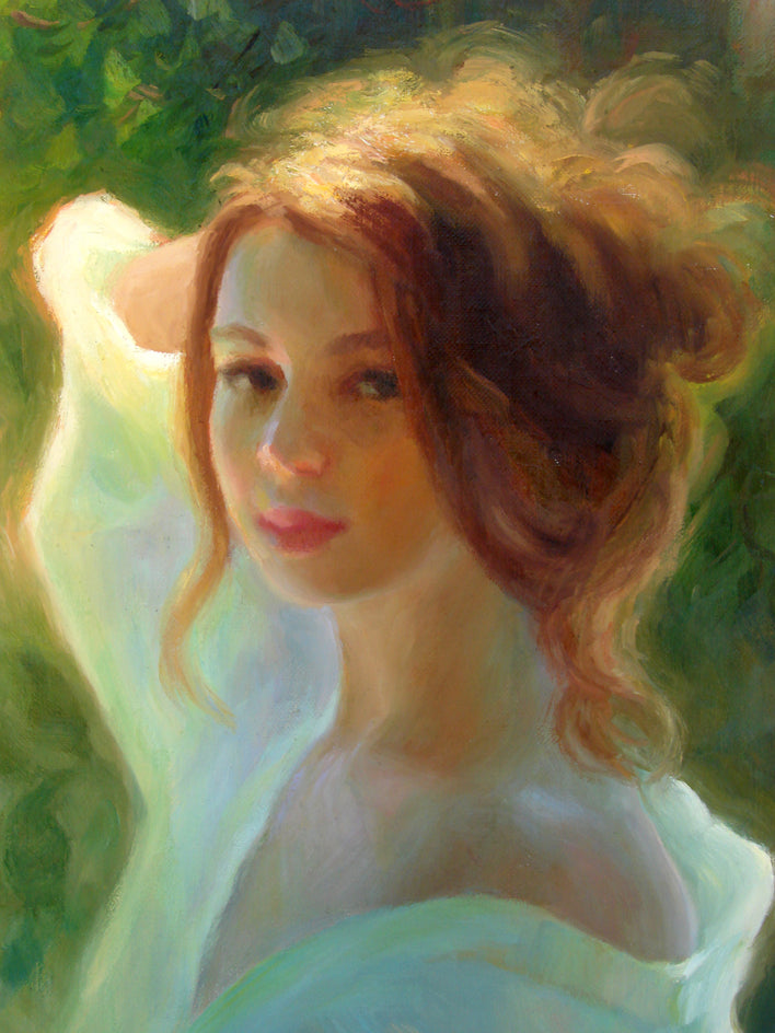 Redhead in Sunlight by Sherri Aldawood |  Closeup View of Artwork 