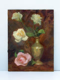 Original art for sale at UGallery.com | Roses in Brass Vase by Sherri Aldawood | $375 | oil painting | 12' h x 9' w | thumbnail 3