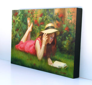Original art for sale at UGallery.com | Summer Reading by Sherri Aldawood | $975 | oil painting | 12' h x 18' w | photo 2