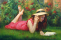 Original art for sale at UGallery.com | Summer Reading by Sherri Aldawood | $975 | oil painting | 12' h x 18' w | thumbnail 1