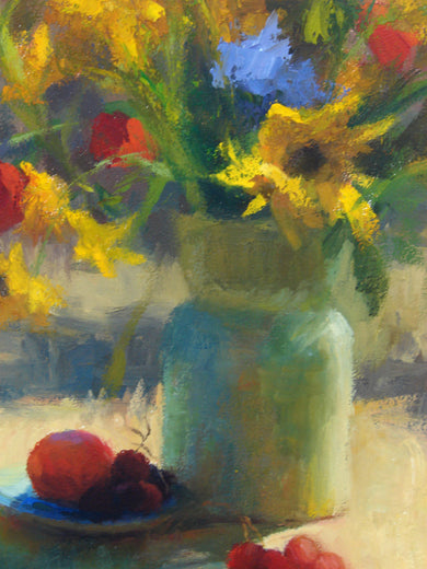 Sunflowers in Afternoon Light by Sherri Aldawood |   Closeup View of Artwork 