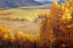 Original art for sale at UGallery.com | Fall Forest by Shuxing Fan | $1,575 | oil painting | 22' h x 28' w | thumbnail 4