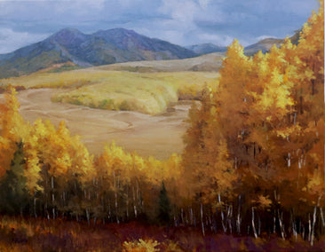 oil painting by Shuxing Fan titled Fall Forest