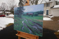 Original art for sale at UGallery.com | Farm Road by Shuxing Fan | $1,575 | oil painting | 22' h x 28' w | thumbnail 2