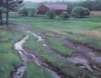 Original art for sale at UGallery.com | Farm Road by Shuxing Fan | $1,575 | oil painting | 22' h x 28' w | thumbnail 4