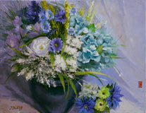 Original art for sale at UGallery.com | Flowers by Shuxing Fan | $1,100 | oil painting | 16' h x 20' w | thumbnail 1
