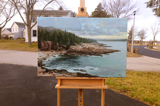 Original art for sale at UGallery.com | Lakeshores by Shuxing Fan | $2,100 | oil painting | 24' h x 36' w | photo 3