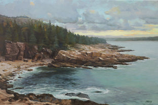 Original art for sale at UGallery.com | Lakeshores by Shuxing Fan | $2,100 | oil painting | 24' h x 36' w | photo 1