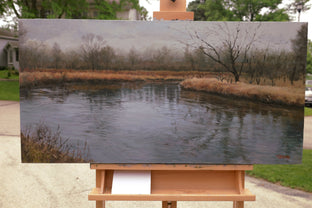 Original art for sale at UGallery.com | Little Pond by Shuxing Fan | $2,300 | oil painting | 18' h x 36' w | photo 3