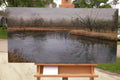 Original art for sale at UGallery.com | Little Pond by Shuxing Fan | $2,300 | oil painting | 18' h x 36' w | thumbnail 3
