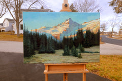 Original art for sale at UGallery.com | Mountain Forest by Shuxing Fan | $2,100 | oil painting | 24' h x 36' w | thumbnail 3