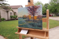 Original art for sale at UGallery.com | Neighborhood Park in Fall by Shuxing Fan | $675 | oil painting | 12' h x 16' w | thumbnail 2