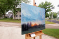 Original art for sale at UGallery.com | Park Sunset by Shuxing Fan | $2,075 | oil painting | 24' h x 30' w | thumbnail 2