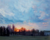 Original art for sale at UGallery.com | Park Sunset by Shuxing Fan | $2,075 | oil painting | 24' h x 30' w | thumbnail 1