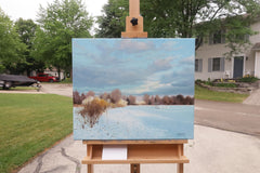 Original art for sale at UGallery.com | Park Winter Scene by Shuxing Fan | $1,350 | oil painting | 20' h x 24' w | thumbnail 2