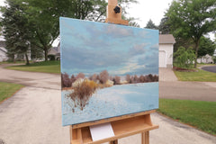 Original art for sale at UGallery.com | Park Winter Scene by Shuxing Fan | $1,350 | oil painting | 20' h x 24' w | thumbnail 3