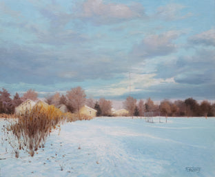 Original art for sale at UGallery.com | Park Winter Scene by Shuxing Fan | $1,350 | oil painting | 20' h x 24' w | photo 1