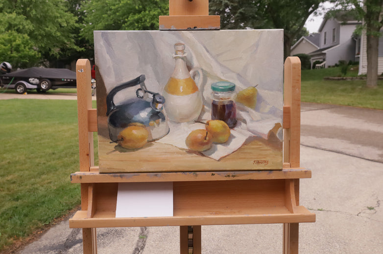 Pears and Containers by Shuxing Fan |  Context View of Artwork 