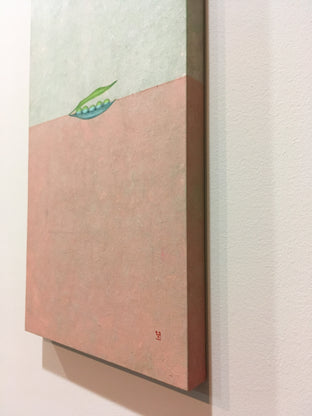 Original art for sale at UGallery.com | Green Peas by Heejin Sutton | $625 | mixed media artwork | 15' h x 7.5' w | photo 2
