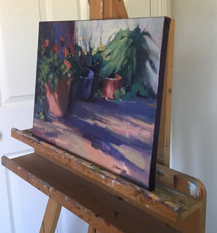 Original art for sale at UGallery.com | Garden's Corner by Claudia Verciani | $875 | oil painting | 12' h x 16' w | photo 2
