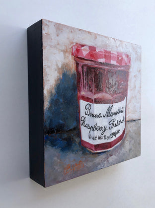 Original art for sale at UGallery.com | Bonne Maman Raspberry Preserves by Karen Barton | $375 | oil painting | 8' h x 8' w | photo 2