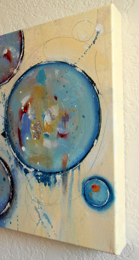 Blue Tuesday by Cynthia Ligeros |  Side View of Artwork 