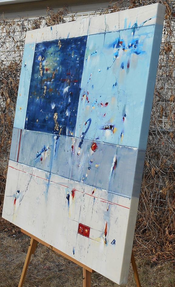 Deep Golden Sea by Cynthia Ligeros |  Side View of Artwork 