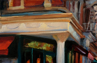 Original art for sale at UGallery.com | Sidewalk Cafe in Greenwich Village by Jonelle Summerfield | $550 | oil painting | 16' h x 20' w | photo 2