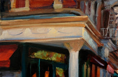 Original art for sale at UGallery.com | Sidewalk Cafe in Greenwich Village by Jonelle Summerfield | $550 | oil painting | 16' h x 20' w | thumbnail 2
