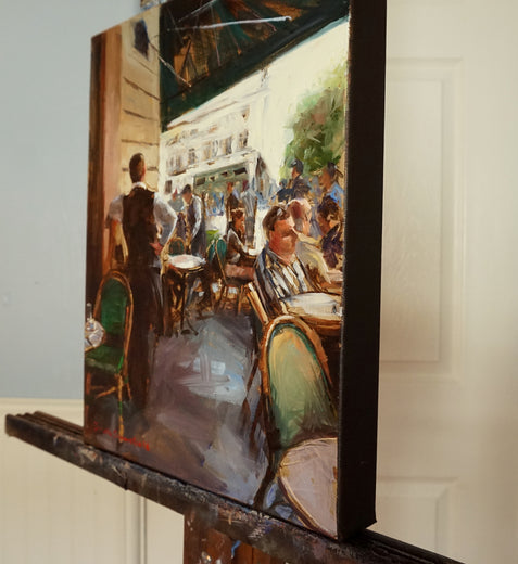 Sidewalk Cafe in Paris III by Jonelle Summerfield |  Context View of Artwork 