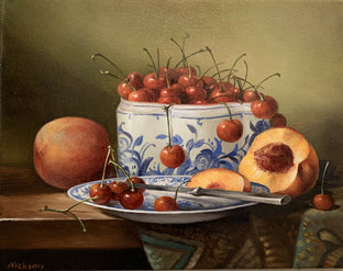 Sill Life with Cherry and Peach by Nikolay Rizhankov |  Artwork Main Image 