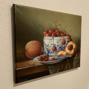 Sill Life with Cherry and Peach by Nikolay Rizhankov |  Context View of Artwork 