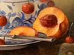 Original art for sale at UGallery.com | Sill Life with Cherry and Peach by Nikolay Rizhankov | $675 | oil painting | 11' h x 14' w | thumbnail 4