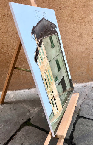 Original art for sale at UGallery.com | Casa con Antenne by Simone Giaiacopi | $1,700 | oil painting | 22.8' h x 17.7' w | photo 2