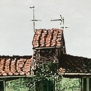 Original art for sale at UGallery.com | Casa con Chiesa by Simone Giaiacopi | $2,000 | oil painting | 17.3' h x 31' w | photo 4