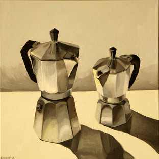 Original art for sale at UGallery.com | Simple Espresso by Rachel Srinivasan | $600 | oil painting | 20' h x 20' w | photo 1