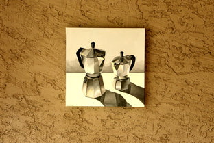 Original art for sale at UGallery.com | Simple Espresso by Rachel Srinivasan | $600 | oil painting | 20' h x 20' w | photo 3