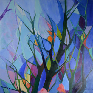 Original art for sale at UGallery.com | Singing Trees, Night by Julia Hacker | $1,800 | oil painting | 35' h x 35' w | photo 1