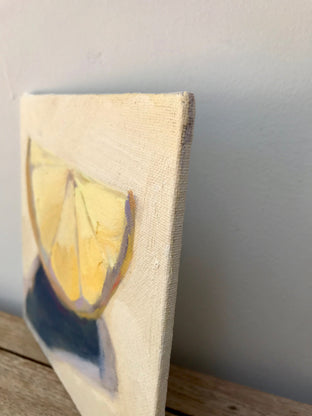 Single Lemon Wedge by Malia Pettit |  Side View of Artwork 