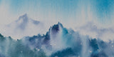 Original art for sale at UGallery.com | Mountain Reverie Series 1 by Siyuan Ma | $275 | watercolor painting | 4.8' h x 12' w | thumbnail 2