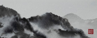 Original art for sale at UGallery.com | Mountain Reverie Series 10 by Siyuan Ma | $275 | watercolor painting | 3.5' h x 13.5' w | photo 1