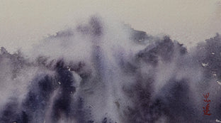Original art for sale at UGallery.com | Mountain Reverie Series 12 by Siyuan Ma | $275 | watercolor painting | 4.5' h x 12' w | photo 4