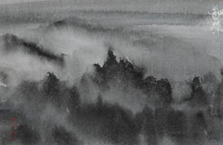 Original art for sale at UGallery.com | Mountain Reverie Series 14 by Siyuan Ma | $275 | watercolor painting | 6' h x 9' w | thumbnail 1