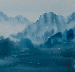 Original art for sale at UGallery.com | Mountain Reverie Series 15 by Siyuan Ma | $425 | watercolor painting | 9' h x 12' w | photo 4