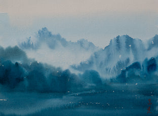 Original art for sale at UGallery.com | Mountain Reverie Series 15 by Siyuan Ma | $425 | watercolor painting | 9' h x 12' w | photo 1
