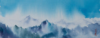 Original art for sale at UGallery.com | Mountain Reverie Series 1 by Siyuan Ma | $275 | watercolor painting | 4.8' h x 12' w | thumbnail 1