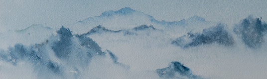 Original art for sale at UGallery.com | Mountain Reverie Series 3 by Siyuan Ma | $275 | watercolor painting | 4.3' h x 12' w | thumbnail 4