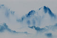 Original art for sale at UGallery.com | Mountain Reverie Series 9 by Siyuan Ma | $275 | watercolor painting | 4.3' h x 12' w | thumbnail 2