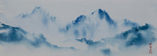 Original art for sale at UGallery.com | Mountain Reverie Series 9 by Siyuan Ma | $275 | watercolor painting | 4.3' h x 12' w | thumbnail 1
