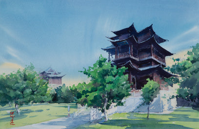 Watercolor Impressions of Chinese Architecture 10 by Siyuan Ma | Artwork Main Image